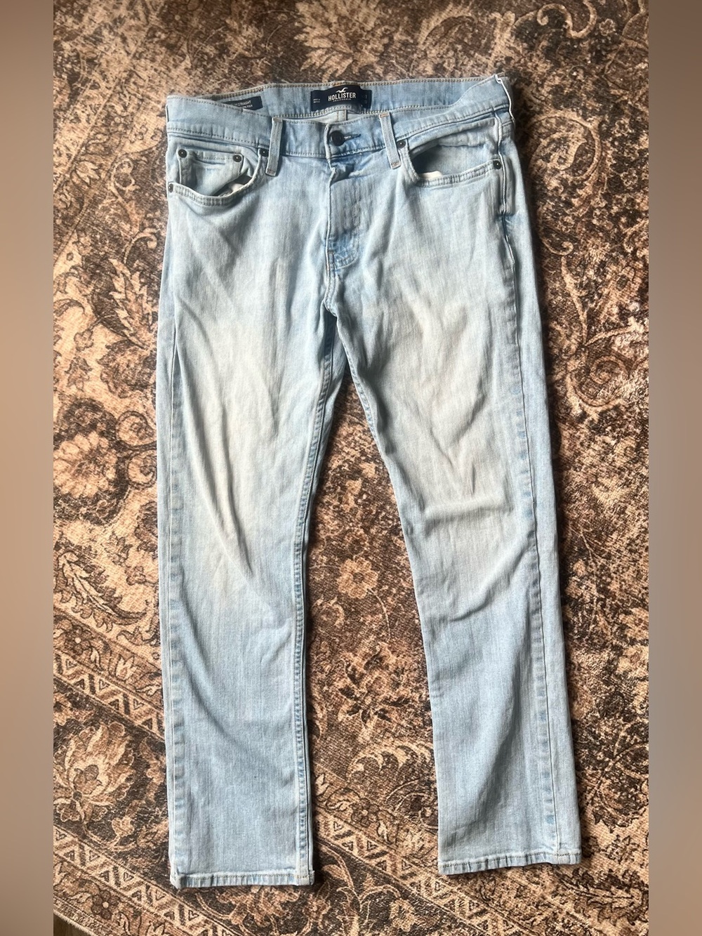 Hollister Mens Slim Straight Light Wash Jeans Size W31 L30